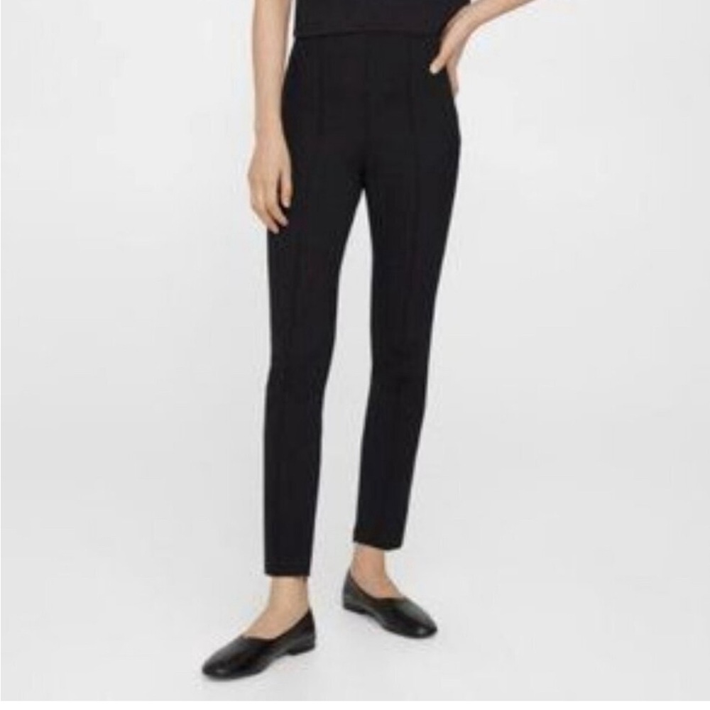 Theory cotton cropped black Belisa pants